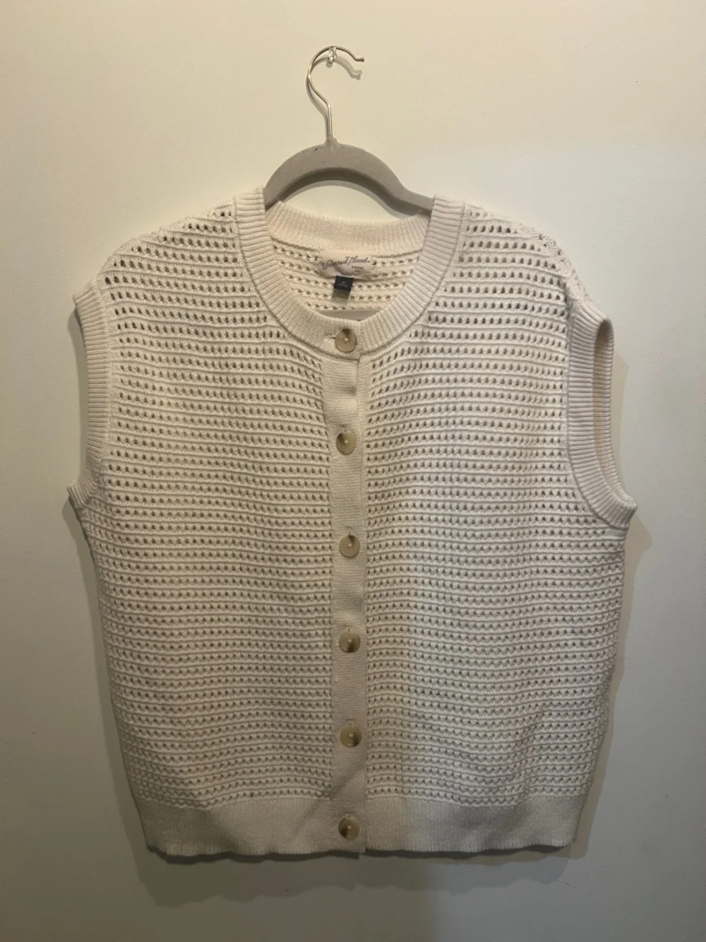 Universal Thread Cream Knit Button-Front Sweater Vest - Picture 1 of 3
